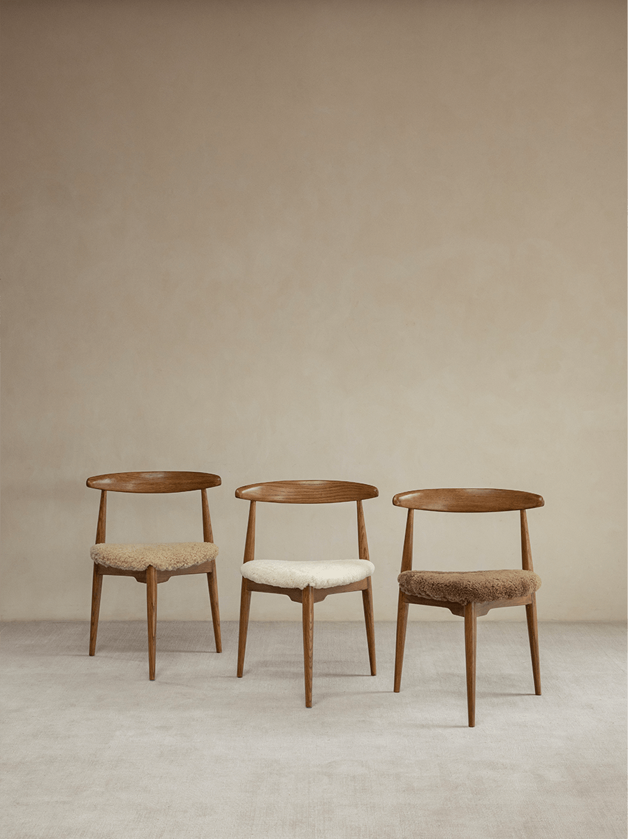 Chaise de salle à manger en forme de cœur